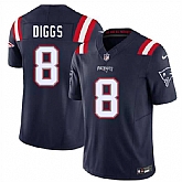 Men & Women & Youth New England Patriots #8 Stefon Diggs Navy 2025 F.U.S.E. Vapor Limited Stitched Jersey,baseball caps,new era cap wholesale,wholesale hats